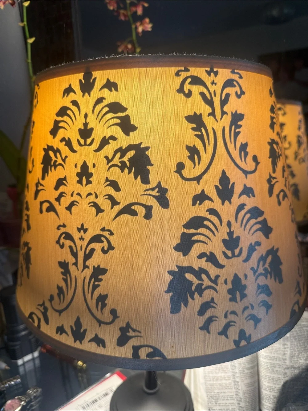 Classic Black Damask Table Lamp Shade - Home Accents